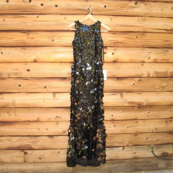 Mac Duggal 5959 Sleeveless Disc Sequin Gown Dress - Picture 6 of 13